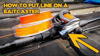 How To Put Line On A BAITCASTER FISHING Reel [upl. by Ainesy]