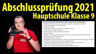 Abschlussprüfung Mathematik 2021  Hauptschule Klasse 9  Ablauf und Themen [upl. by Kotta]