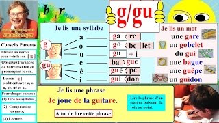 Apprentissage de la lecture Maternelle CP en Français  Alphabet  g gu 19 [upl. by Araminta]