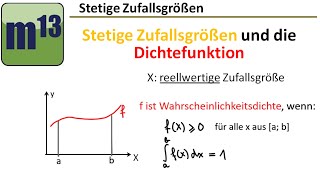 Stetige Zufallsgrößen und die Dichtefunktion [upl. by Camilo]