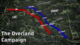 The Wilderness to Cold Harbor Grants Overland Campaign Animated Battle Map [upl. by Shanda871]