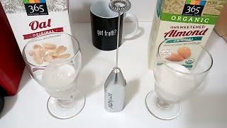 Oat Milk vs Almond Milk part 2 Frothing Test [upl. by Neelahs]