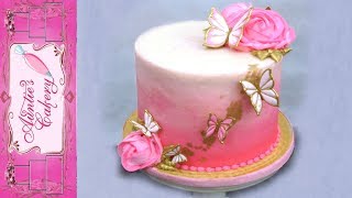 Pink Butterfly Cake Tutorial [upl. by Aretse91]