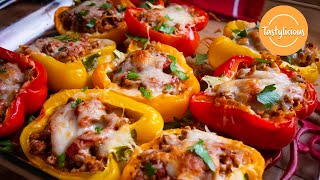 Yummy Stuffed Bell Peppers  Quick amp Tasty Homemade Recipe [upl. by Bay]