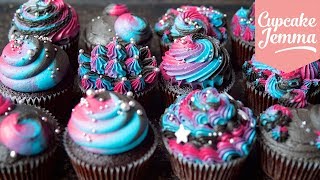 Piped Buttercream GALAXY Cupcake  Full Tutorial amp HowTo  Cupcake Jemma [upl. by Aisha973]