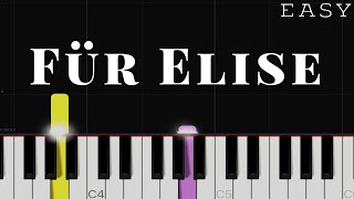 Für Elise  Beethoven  EASY Piano Tutorial [upl. by Ewens]