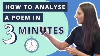 How to Analyse a Poem in 3 Minutes [upl. by Germin]