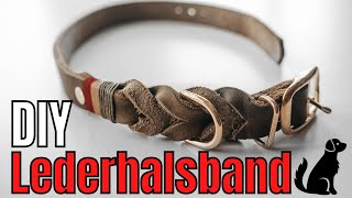 DIY HUNDE LEDERHALSBAND MIT FLECHTUNG [upl. by Fayina]