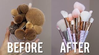 HOW TO CLEAN MAKEUP BRUSHES [upl. by Ivana3]