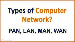 Types of Network  PAN LAN MAN WAN  in Hindi [upl. by Aramit]