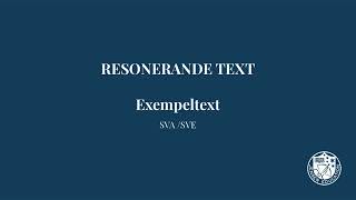 Resonerande text Exempeltext [upl. by Aggy]