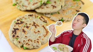 KETO Scallion Pancake  Asian Chinese Green Onion Pancake Roll [upl. by Rolfe]