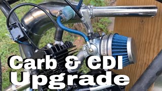 Motorized Bike High Performance Carburetor and CDI Upgrade [upl. by Gnex728]