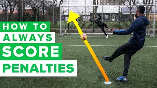 HOW TO ALWAYS SCORE PENALTIES  Penalty kick tutorial [upl. by Mafalda]