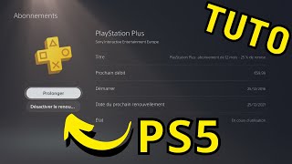 Abonnement PS5 Comment désactiver le renouvellement automatique du PLAYSTATION PLUS [upl. by Rothstein53]