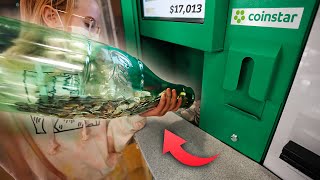 We Broke the Coinstar Machine How Many Coins Do We Have [upl. by Hamimej178]