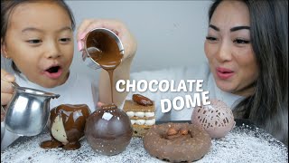 Mousse Cakes Chocolate Lava Dome Mukbang  NE Lets Eat [upl. by Atsillak]