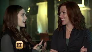 Elizabeth Olsen and Scarlett Johansson interview clip 2016 [upl. by Sset434]