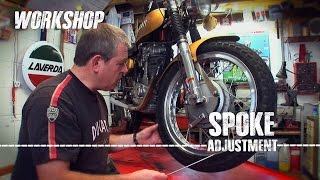 Spoke Adjustment for motorcycles [upl. by Sasnett]