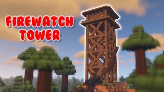 Minecraft  How To Build A Firewatch Tower Tutorial Fortnite Lonely Lodge in Minecraft [upl. by Asen]