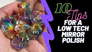 Sanding inking and polishing resin dice  10 Tips for a lowtech mirror polish on handmade dice [upl. by Dahsra]