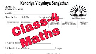 KV Question Paper Class4 MATHS PT2  Kendriya Vidyalaya Question Paper Explained [upl. by Schilling]