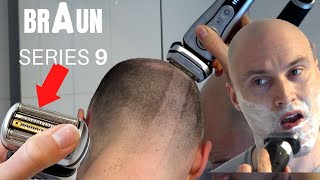 BRAUN SERIES 9  BEST SHAVER FULL REVIEW UNBOXING AND HEAD SHAVE [upl. by Nivert121]