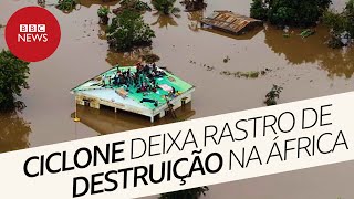 Ciclone Idal tempestade causa destruição e morte em Moçambique e Zimbábue [upl. by Akinoj]