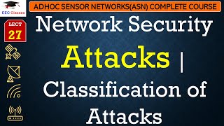 L27 Network Security Attacks  Classification of Attacks  Adhoc Sensor Networks in Hindi [upl. by Barthol]