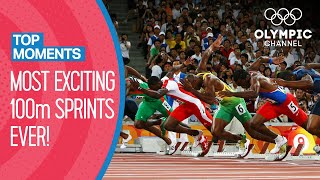 The most exciting 100m races in Olympic history  Top Moments [upl. by Akenna903]