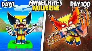 I Survived 100 Days as WOLVERINE in Minecraft [upl. by Aihsar]