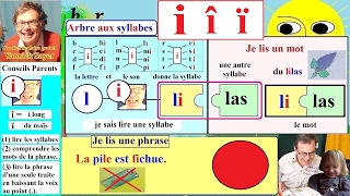 Apprentissage de la lecture Maternelle CP en Français  Alphabet  I i î ï 3 [upl. by Atterol]