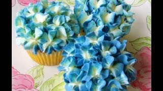 How to make a BUTTERCREAM HYDRANGEA CUPCAKE [upl. by Benedetta614]