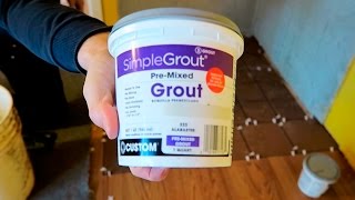 How to Apply Grout  PreMixed SimpleGrout Basic Masonry Tutorial [upl. by Tahpos]