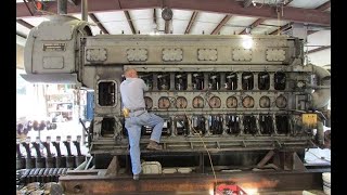 Old FAIRBANKS MORSE ENGINES Cold Starting Up and Loud Sound [upl. by Hashum]