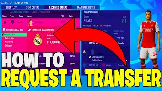 How to Request Transfer PlayerManager Career Mode FIFA 23 [upl. by Eiuqcaj520]