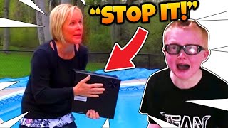 Psycho Parent DESTROYS PS4 over Fortnite CRAZY [upl. by Rabbaj481]