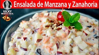 Ensalada de Manzana y Zanahoria para las Fiestas  VickyRecetaFacil [upl. by Gery]