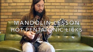 Hot Pentatonic Licks Mandolin Lesson [upl. by Ameh]