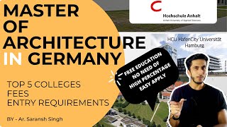 Masters of Architecture in Germany  fees entry requirement best colleges in Germany 2021 [upl. by Nnahgaem]