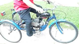 Motorized Bicycle  Tricycle Bretts Bike Trek Part 1 [upl. by Llerrud191]