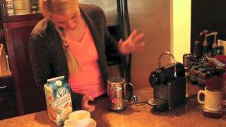 Nespresso Aeroccino Plus Frother Review Frothing Almond Milk [upl. by Trabue]