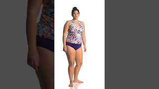 Sunsets Curve Plus Size Flower Bed Hannah HiNeck Tankini Top CD Cup  SwimOutletcom [upl. by Giannini]