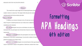 Formatting APA Headings and Subheadings 6th Edition  Scribbr 🎓 [upl. by Orlantha991]